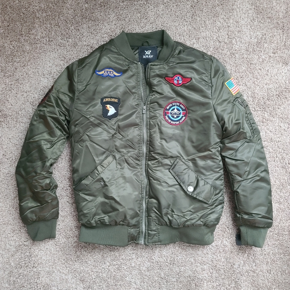 Large XRAY Mens US ARMY Flight Bomber Jacket